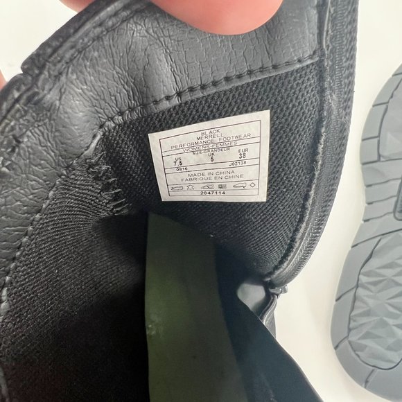 Merrell Travvy Black Leather Waterproof Boots Size 7.5 Bootie Mid Calf Size Zipp - Picture 6 of 14